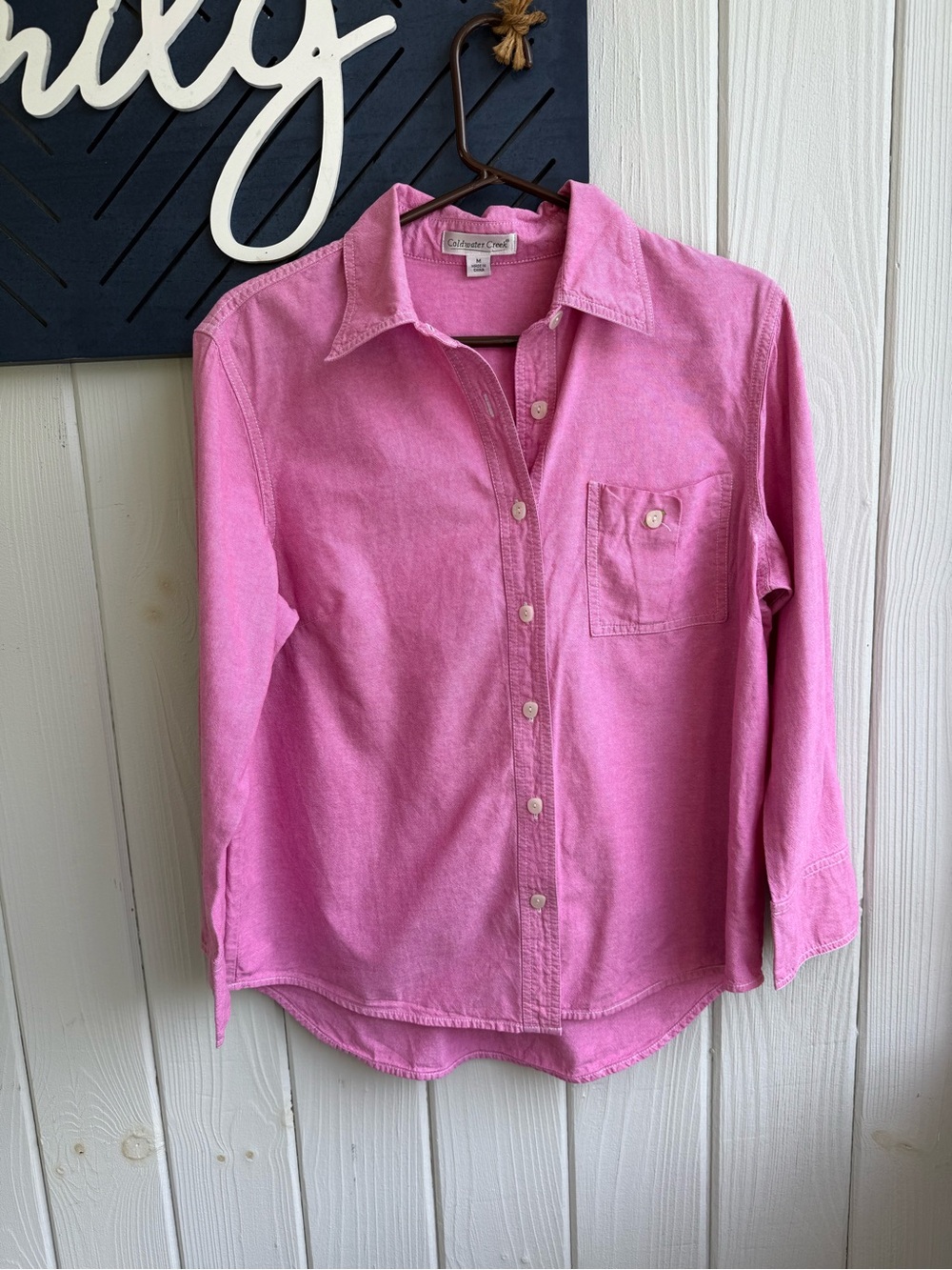 Coldwater Creek Pink Button-Down Shirt